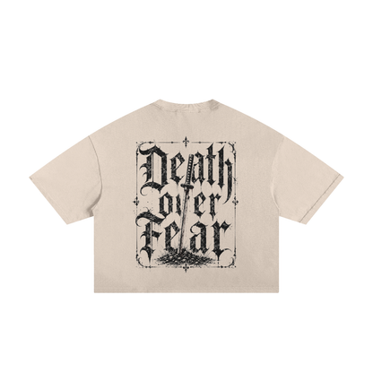 Death Over Fear - Classic Frayed Boxy Tee